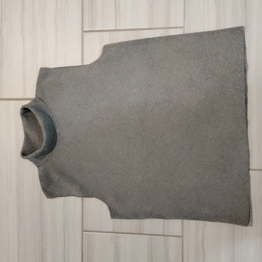 Talbots XL Heather Grey Sleeveless Turtleneck Sweater